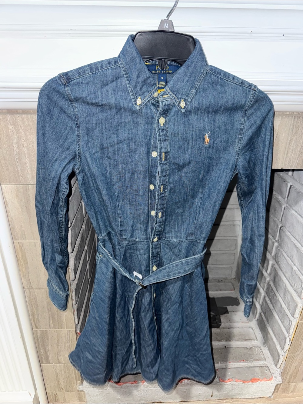 Polo by Ralph Lauren Indigo Denim Shirt Dress size 12 girls